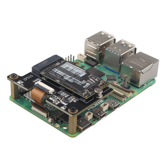 ZDE ZP515 PCIe to M.2 Key M NVMe HAT SSD Expansion Board for Raspberry Pi 5