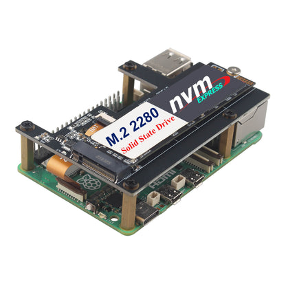 ZDE ZP517A PCIe to M.2 Key M NVMe HAT SSD Expansion Board for Raspberry Pi 5