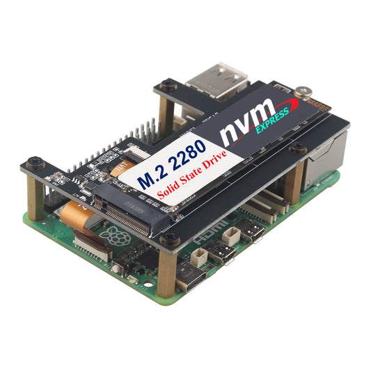 ZDE ZP517A PCIe to M.2 Key M NVMe HAT SSD Expansion Board for Raspberry Pi 5