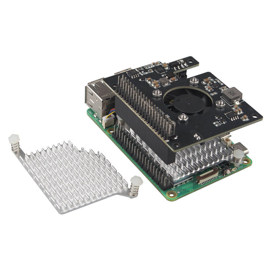 ZDE ZP580C PoE+ HAT with PWM Cooling Fan Aluminum Alloy Heatsink for Raspberry Pi 5 Power Over Ethernet HAT Adapter Board