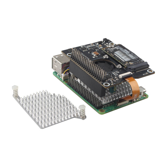 ZDE ZP583C PoE+ HAT PCIe to M.2 Key M NVMe SSD Adapter Board with PWM Cooling Fan Aluminum Alloy Heatsink Power Over Ethernet for Raspberry Pi 5