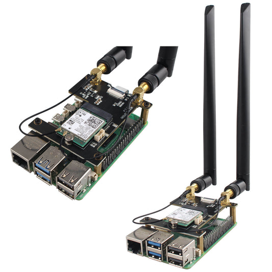 ZDE ZP590A PCIe to WiFi 7 6 6E 5 HAT M.2 E Key Expansion Board for Raspberry Pi 5 Support BE200 AX210 MT7922 AX200 Module