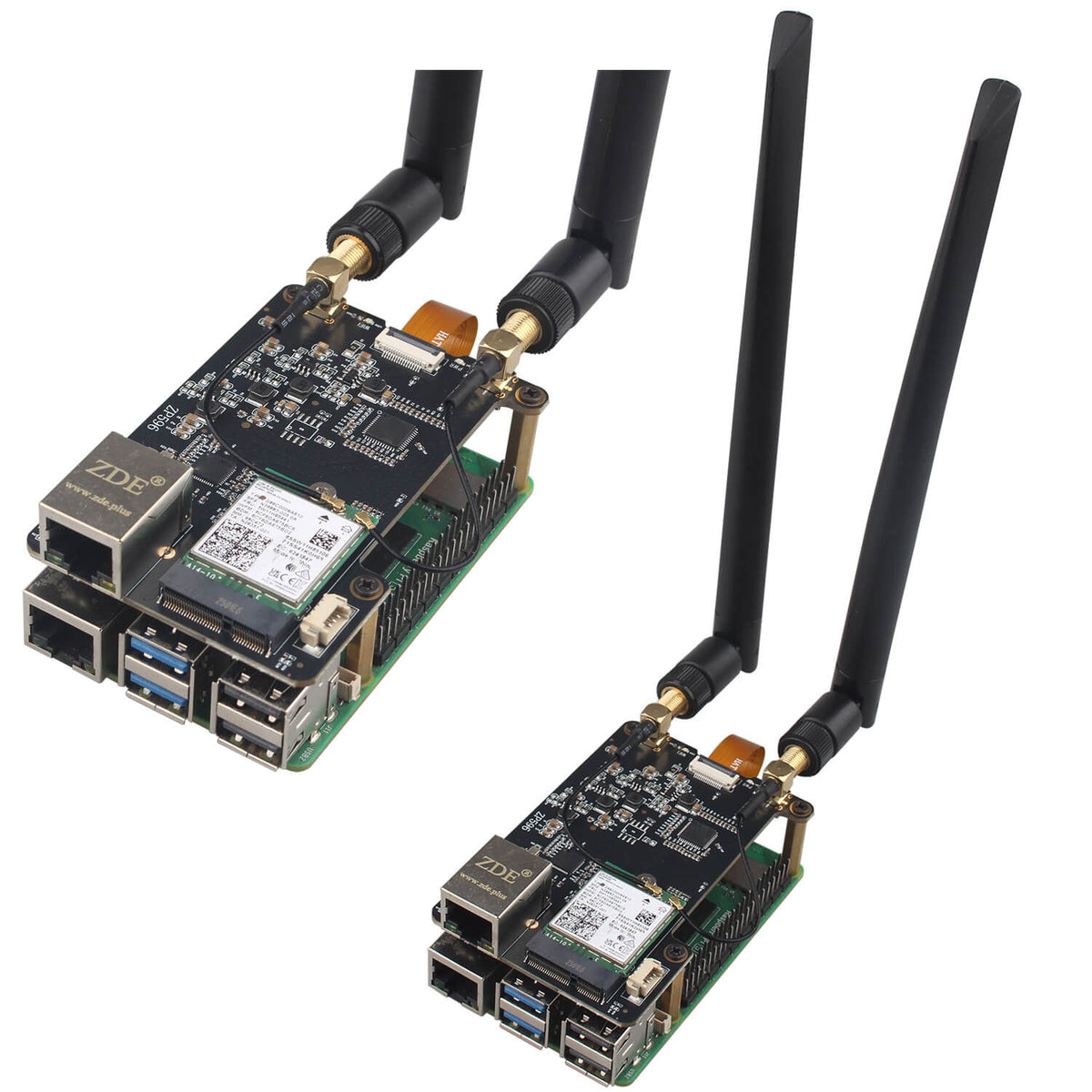 ZDE ZP596 PCIe to M.2 E Key WiFi7 6 6E 5 PCIe to 2.5G Ethernet Network Port HAT Adapter Expansion Board for Raspberry Pi 5