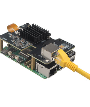 ZDE ZP598 PCIe to 5G Ethernet Network Port HAT Adapter Expansion Board 5GB 5GBE with Aluminum Heatsink for Raspberry Pi 5