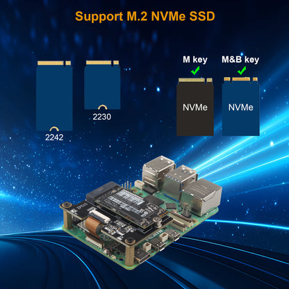 ZDE ZP515 PCIe to M.2 Key M NVMe SSD HAT for Raspberry Pi 5
