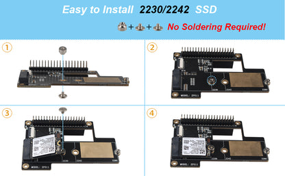 ZDE ZP511 PCIe to M.2 Key M NVMe HAT SSD Hard Drive Adapter Board PIP PCIe Peripheral Board for Raspberry Pi 5 Support M.2 SSD 2230 2242 2280