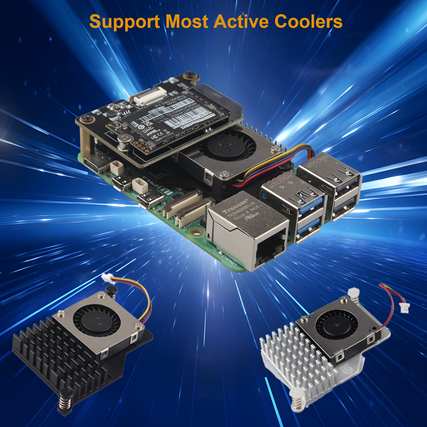 ZDE ZP515 PCIe to M.2 Key M NVMe SSD HAT for Raspberry Pi 5