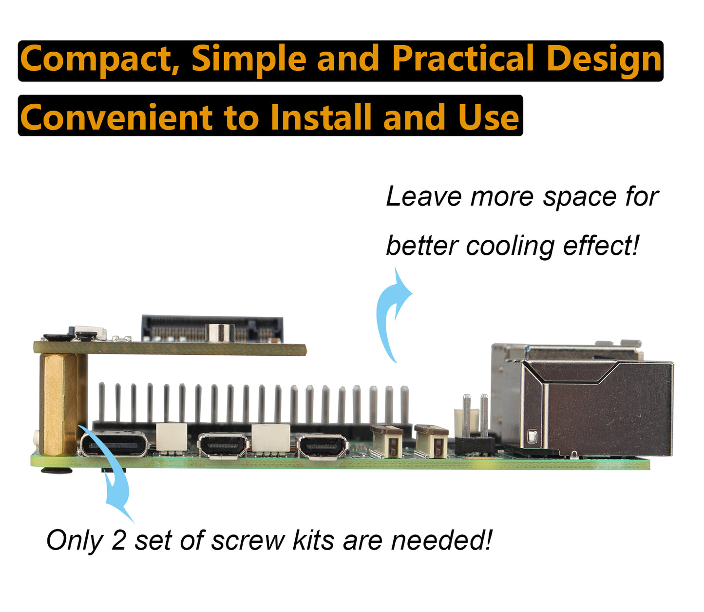 ZDE ZP515 PCIe to M.2 Key M NVMe SSD HAT for Raspberry Pi 5