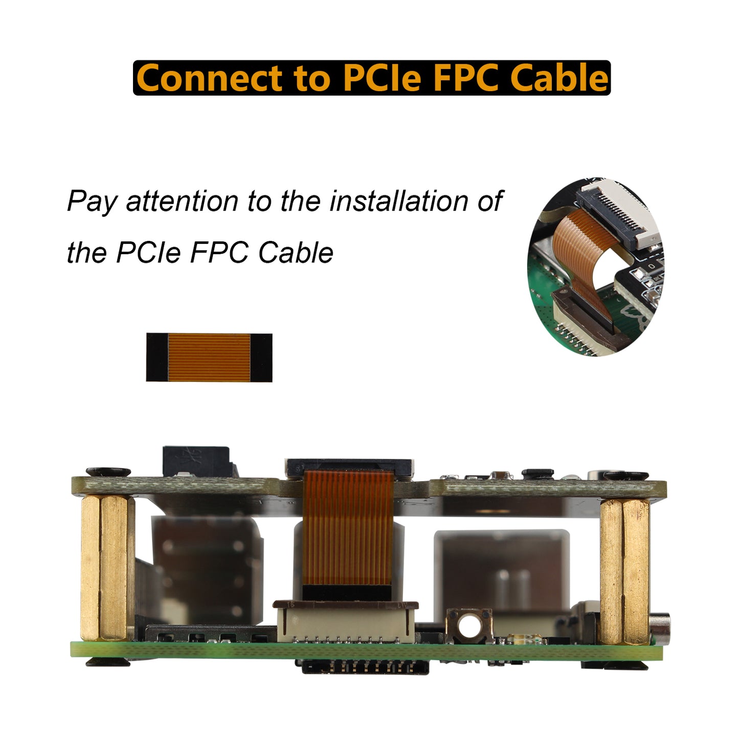 ZDE ZP515 PCIe to M.2 Key M NVMe SSD HAT for Raspberry Pi 5