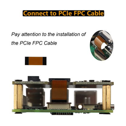 ZDE ZP515 PCIe to M.2 Key M NVMe SSD HAT for Raspberry Pi 5