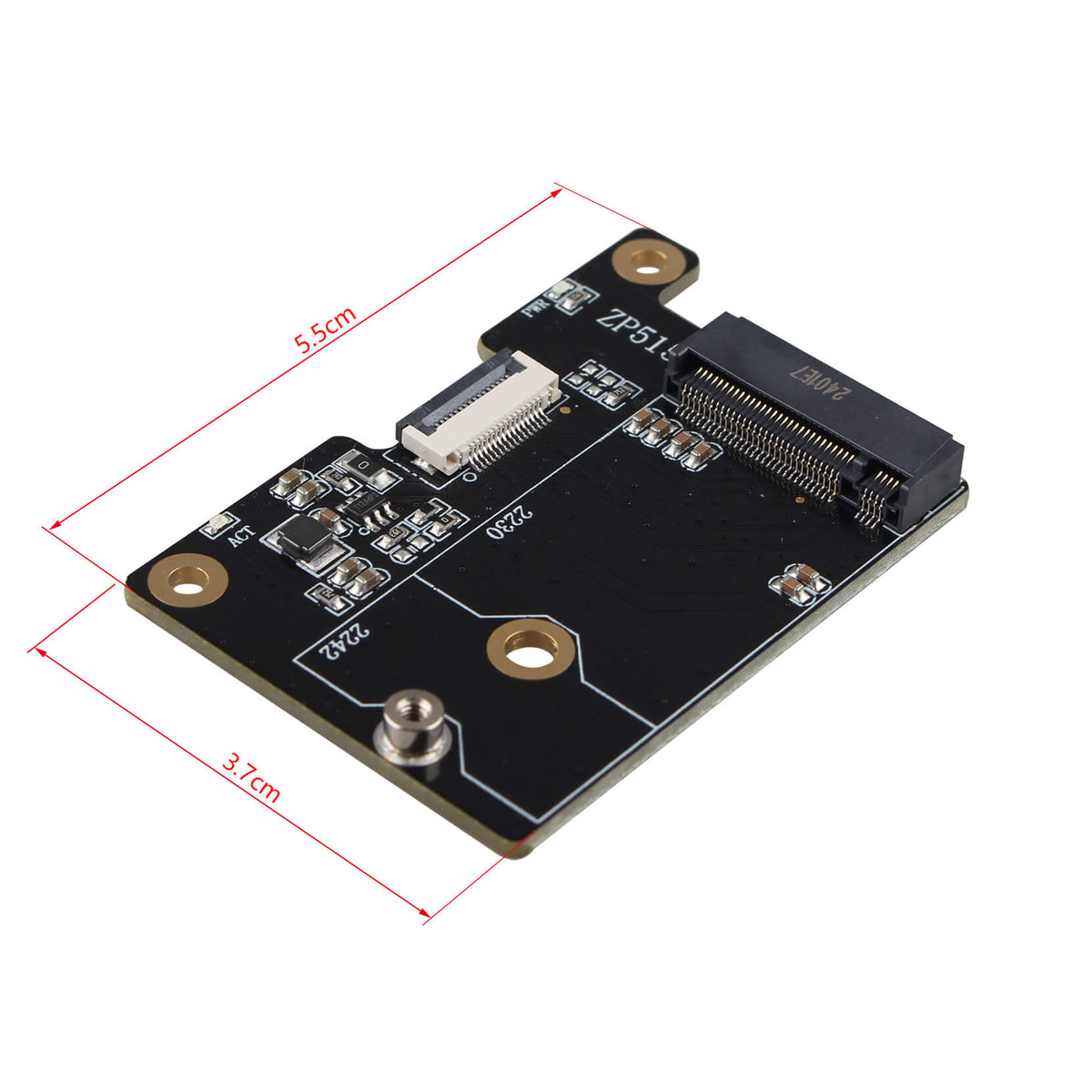 ZDE ZP515 PCIe to M.2 Key M NVMe HAT SSD Expansion Board for Raspberry Pi 5