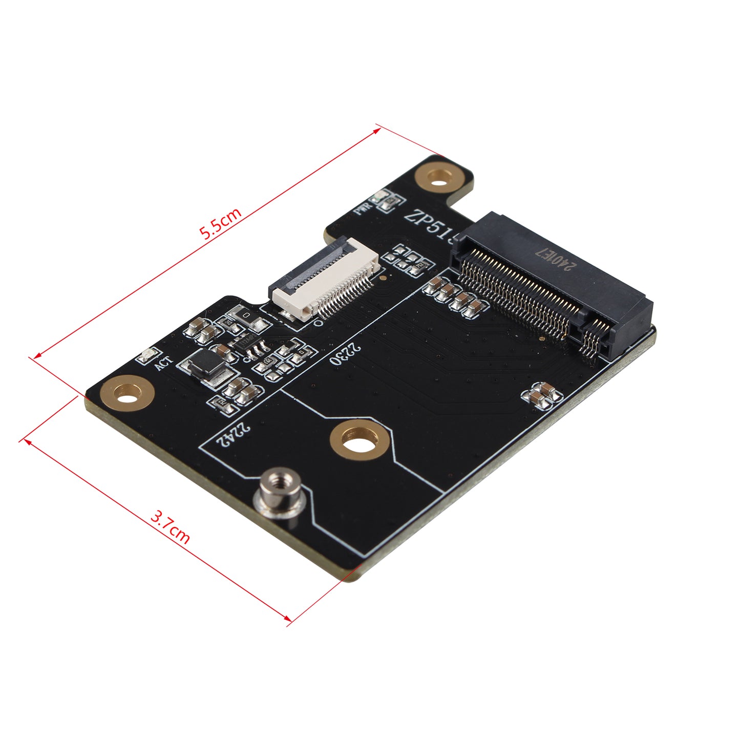 ZDE ZP515 PCIe to M.2 Key M NVMe SSD HAT for Raspberry Pi 5
