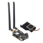 ZDE ZP585 PoE+ HAT PCIe to M.2 E Key WiFi7 6 6E 5 HAT Adapter Power Over Ethernet with ZP536 Active Cooler for Raspberry Pi 5