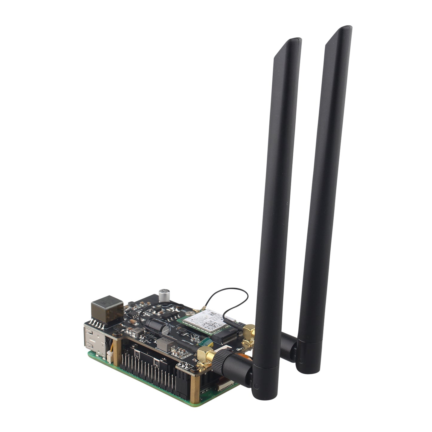 ZDE ZP585 PoE+ HAT PCIe to M.2 E Key WiFi7 6 6E 5 HAT Adapter Power Over Ethernet with ZP536 Active Cooler for Raspberry Pi 5