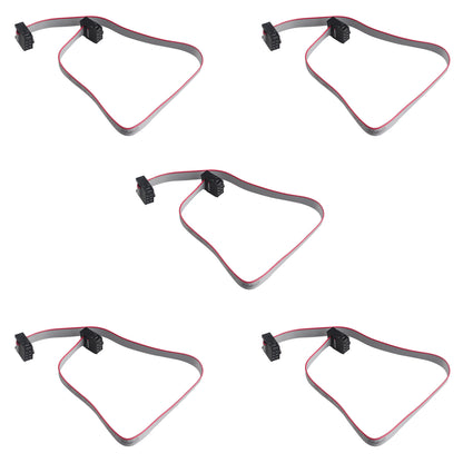 ZDE 5PCS Flat Ribbon Cable with Black 2.54mm FC 6 Pin Female to Female Wires IDC Ribbon Connector Dual Row Data Cable (30cm Length)