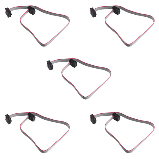 ZDE 5PCS Flat Ribbon Cable with Black 2.54mm FC 6 Pin Female to Female Wires IDC Ribbon Connector Dual Row Data Cable (30cm Length)