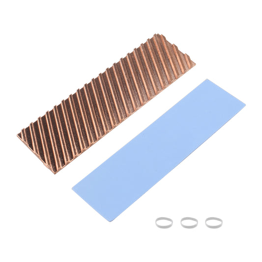 ZDE M.2 SSD Heatsink 70x20x2mm Copper Heatsink with Silicone Thermal Pads for PC Laptop Raspberry Pi M.2 2280 SSD NVMe PS5 Cooling
