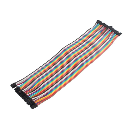 ZDE 40PCS 20cm 7.87inch Breadboard Jumper Wires Female to Female 2P Multicolored Dupont Wires 2.0mm to 2.0mm Pitch Ribbon Cable Compatible with Arduino Projects and Raspberry Pi