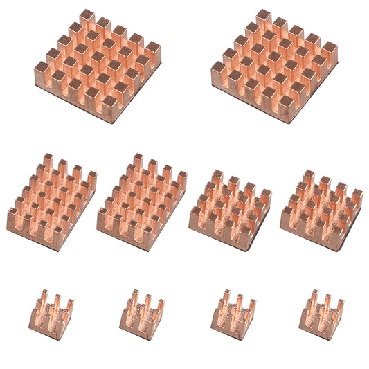 ZDE 10PCS Pure Copper Heatsinks CPU Cooler Heatsinks with Strong Thermal Conductivity Great Heat Dissipation Compatible with Raspberry Pi 5/Raspberry Pi 4 Model B