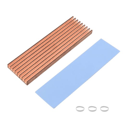 ZDE M.2 SSD Heatsink 70x21x4mm Copper Heatsink with Silicone Thermal Pads for PC Laptop Raspberry Pi M.2 2280 SSD NVMe PS5 Cooling