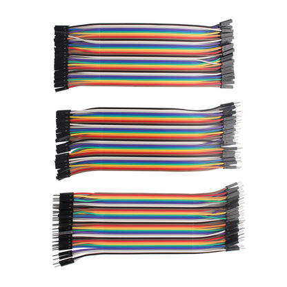 ZDE 120PCS 15cm 5.91inch Multicolored Dupont Wires Breadboard Jumper Ribbon Cables Kit 40pin Female to Female, Male to Female, Male to Male Compatible with Arduino Projects and Raspberry Pi