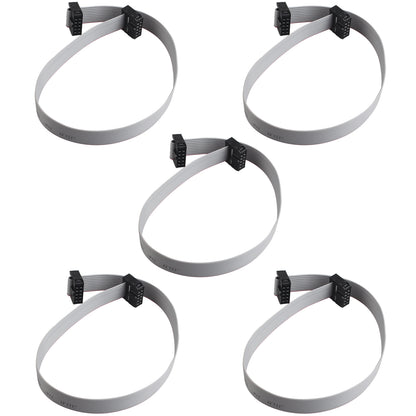 ZDE 5PCS Flat Ribbon Cable 2.54mm Pitch 2 Row 10 Pin Female to Female Wires IDC Ribbon Connector (30cm Length)
