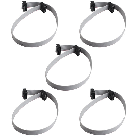 ZDE 5PCS Flat Ribbon Cable 2.54mm Pitch 2 Row 10 Pin Female to Female Wires IDC Ribbon Connector (30cm Length)