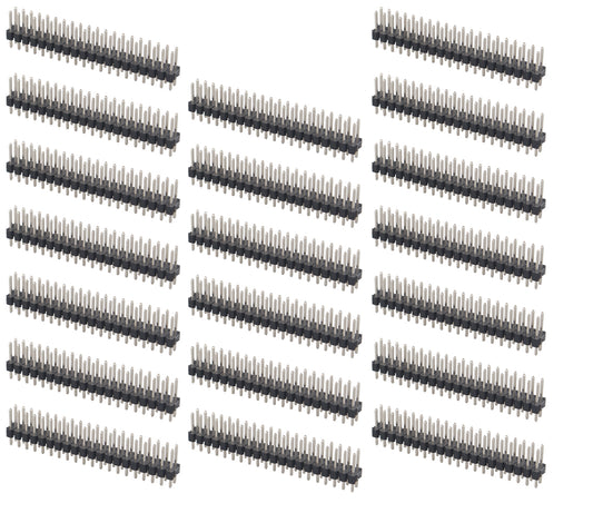 ZDE 20PCS 2x20 Pin 0.1 Inch Break-Away Dual Male Header Strip Double Row Straight Pin Headers Connector for Raspberry Pi Zero GPIO PCB Breadboard Arduino
