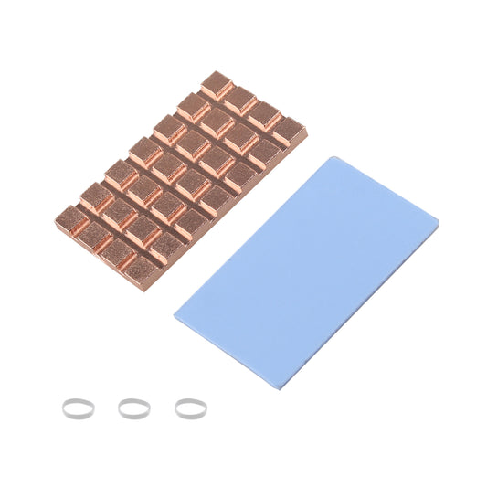 ZDE M.2 SSD Heatsink 32x18x2mm Copper Heatsink with Silicone Thermal Pads for PC Laptop Raspberry Pi M.2 2242 SSD NVMe PS5 Cooling