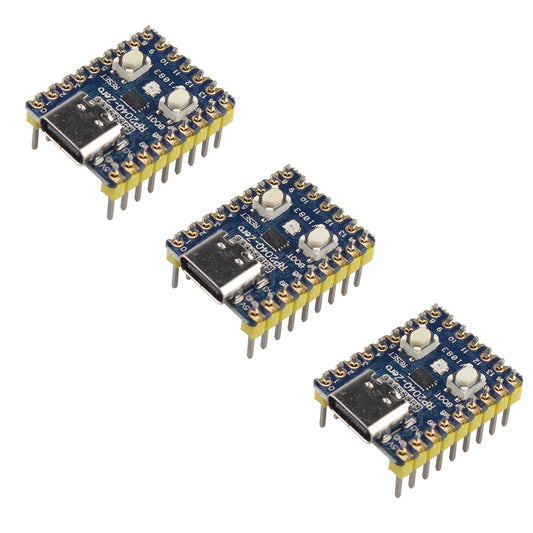 ZDE 3PCS RP2040-Zero Mini PICO Development Board Based on Raspberry Pi Microcontroller RP2040 Pico-Like MCU Board Dual-Core Arm Cortex M0+ Processor Castellated Module for SMD Applications