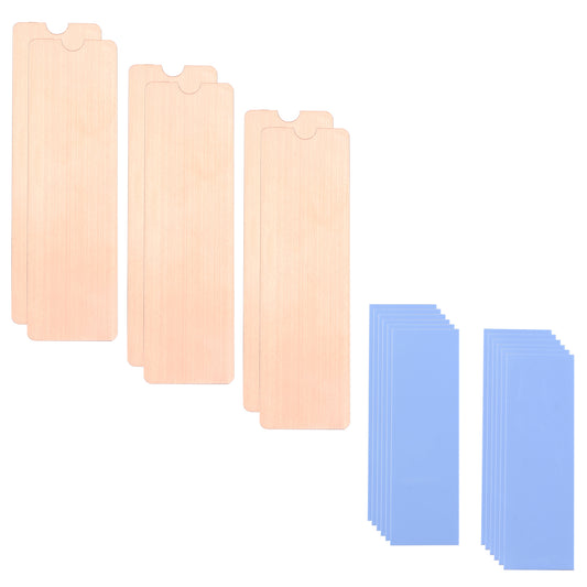 ZDE 6PCS M.2 Heatsink Copper M2 PCIe NVMe Laptop Copper Heatsinks with 12PCS 70x20x0.5/1mm Silicone Thermal Pads for Raspberry Pi NGFF PCIE SATA M.2 2280 SSD Portable Enclosure Desktop PC Laptop