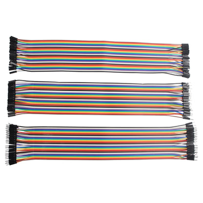 ZDE 120PCS 30cm 11.81inch Multicolored Dupont Wires Breadboard Jumper Ribbon Cables Kit 40pin Female to Female, Male to Female, Male to Male Compatible with Arduino Projects and Raspberry Pi