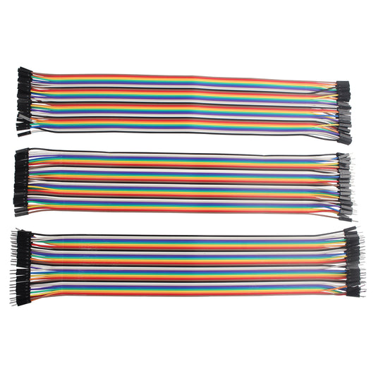 ZDE 120PCS 30cm 11.81inch Multicolored Dupont Wires Breadboard Jumper Ribbon Cables Kit 40pin Female to Female, Male to Female, Male to Male Compatible with Arduino Projects and Raspberry Pi