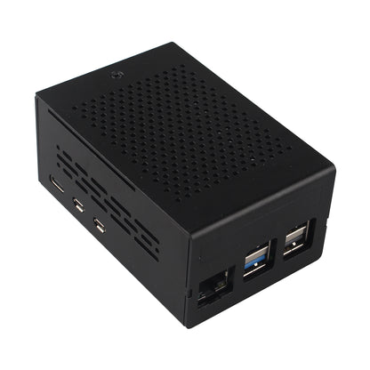 ZDE ZC501 Aluminum Case for Raspberry Pi 5 2GB/4GB/8GB/16GB Support PCIe to M.2 NVMe PoE HAT WiFi7 RS485 RS232 PCIe Peripheral Board ZP511/ZP517A/ZP581/ZP590A/ZP592 and Raspberry Pi 5 Active Cooler