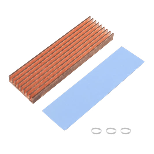 ZDE M.2 SSD Heatsink 70x21x6mm Copper Heatsink with Silicone Thermal Pads for PC Laptop Raspberry Pi M.2 2280 SSD NVMe PS5 Cooling