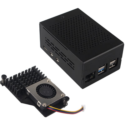 ZDE Aluminum Case ZC501 with Active Cooler ZP536 for Raspberry Pi 5 2GB/4GB/8GB/16GB Support PCIe to M.2 NVMe PoE HAT WiFi7 RS485 RS232 PCIe Peripheral Board ZP511/ZP517A/ZP581/ZP582/ZP590A/ZP592