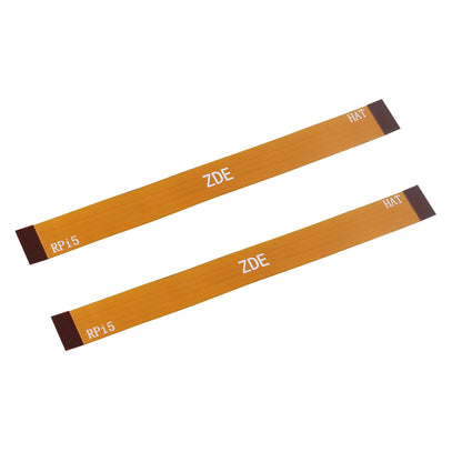 ZDE 2PCS 16Pin 0.5mm Pitch PCIe FPC Flexible Flat Cable 90mm Compatible with Raspberry Pi 5 PCIe to M.2 Key-M NVMe SSD Adapter PCIe Peripheral Board