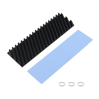 ZDE M.2 SSD Heatsink 70x20x4mm Graphite Covered Pure Copper Heatsink with Silicone Thermal Pads for PC Laptop Raspberry Pi M.2 2280 SSD NVMe PS5 Cooler