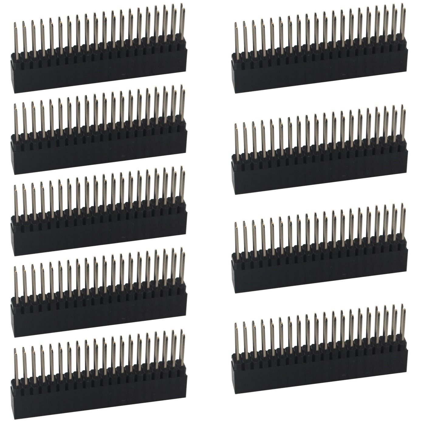 ZDE 9PCS 2x20 40 Pin Stacking Female Header 0.1 Inch Pitch Dual Row Extra Tall Headers Connector for Raspberry Pi Arduino PCB Breadboard