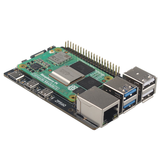 ZDE ZP560 Compute Module 5 IO Carrier Board for Raspberry Pi Compute Module 5, Development Board Support Pi 5 Case, M.2 HAT, PCIe HAT, NVMe HAT, PoE+/PoE HAT, WiFi HAT, Ethernet HAT, AI HAT, etc