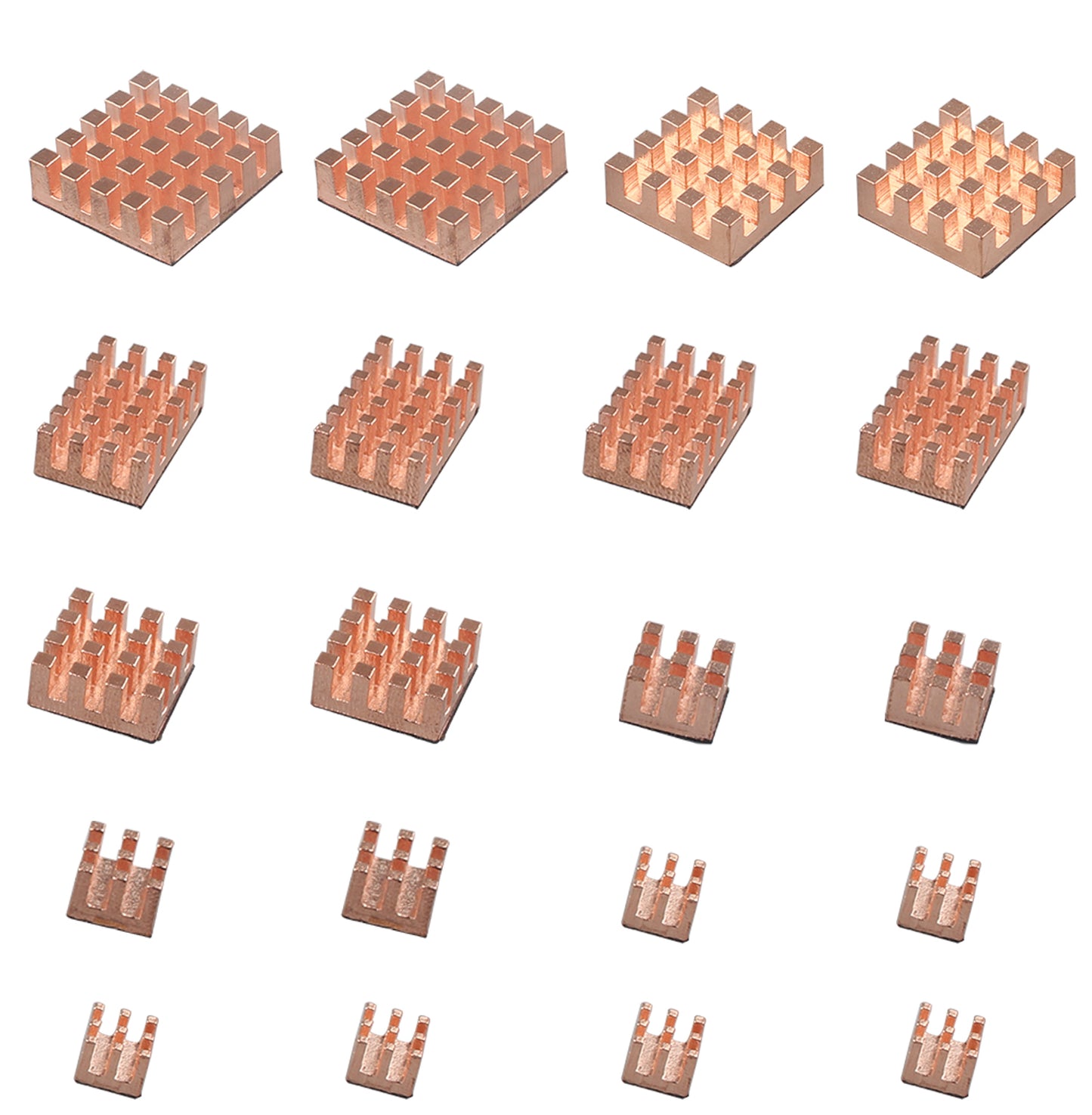 ZDE 20PCS Pure Copper Heatsinks CPU Cooler Heatsinks with Strong Thermal Conductivity Great Heat Dissipation Compatible with Raspberry Pi 5/Raspberry Pi 4 Model B