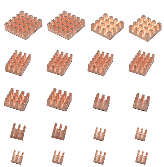 ZDE 20PCS Pure Copper Heatsinks CPU Cooler Heatsinks with Strong Thermal Conductivity Great Heat Dissipation Compatible with Raspberry Pi 5/Raspberry Pi 4 Model B