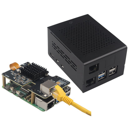 ZDE ZP598 PCIe to 5GbE Ethernet Network Port HAT Expansion Board 5G 5Gb 5Gbps with Aluminum Alloy Case ZC506 and Heatsink for Raspberry Pi 5