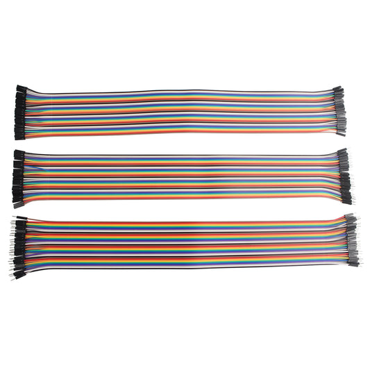 ZDE 120PCS 40cm 15.75inch Multicolored Dupont Wires Breadboard Jumper Ribbon Cables Kit 40pin Female to Female, Male to Female, Male to Male Compatible with Arduino Projects and Raspberry Pi