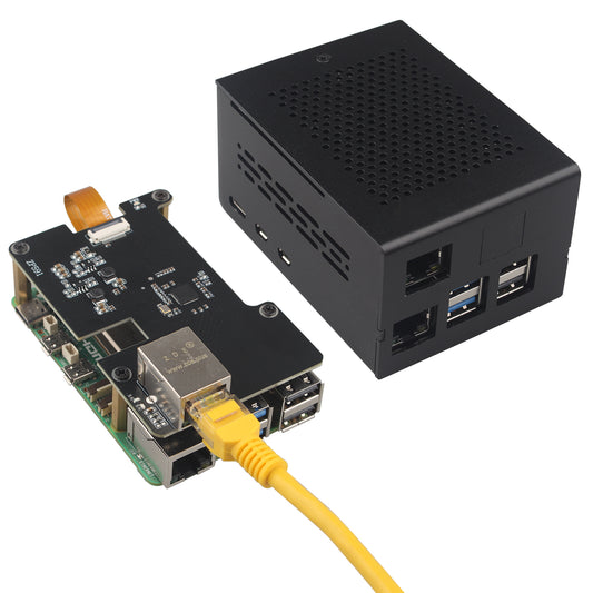 ZDE ZP591 PCIe to 2.5G Ethernet Network Port HAT Expansion Board with Aluminum Case ZC506 for Raspberry Pi 5 2GB 4GB 8GB 16GB