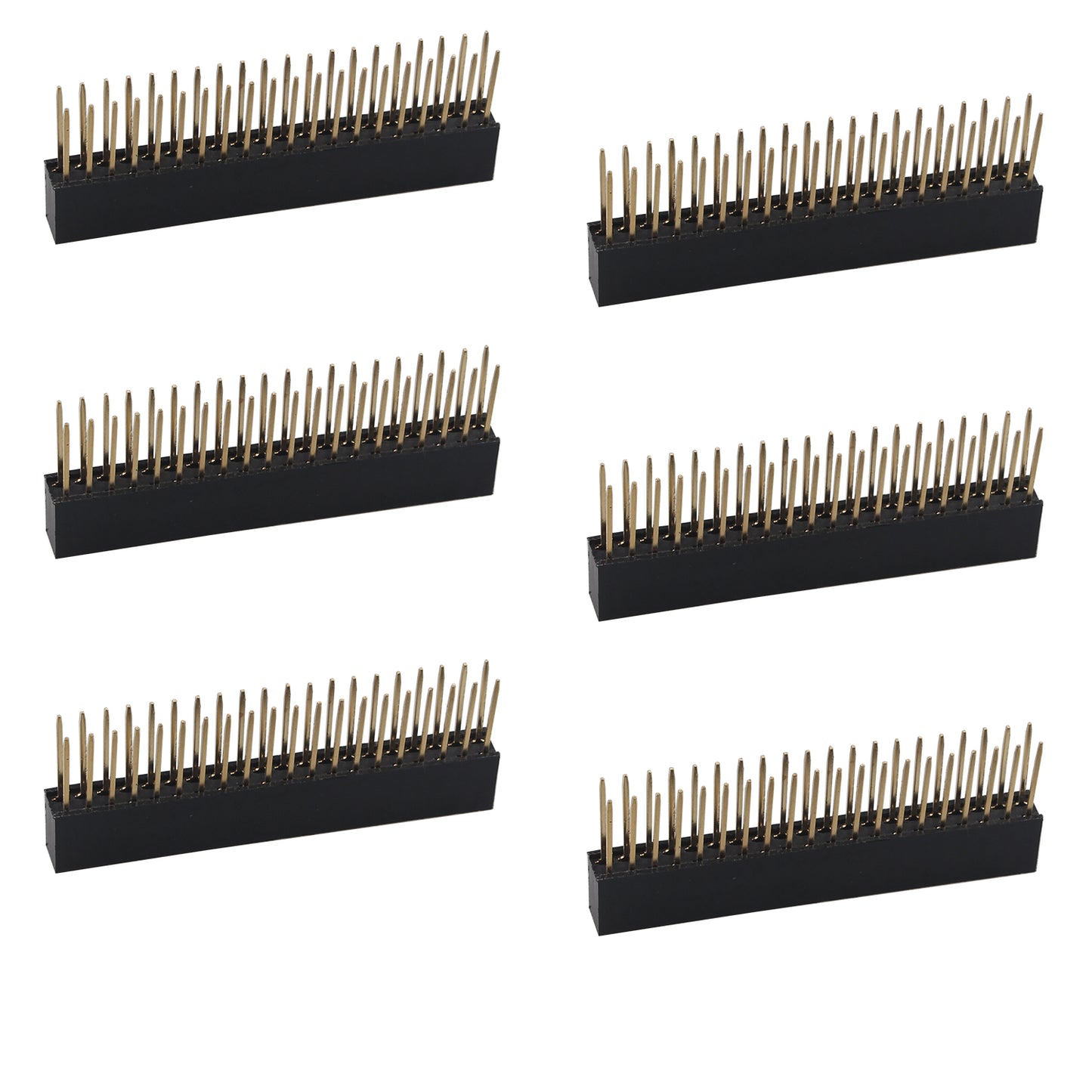 ZDE 6PCS 2x20 40 Pin Stacking Female Header 2.54mm Pitch Dual Row Extra Tall Headers Connector for Raspberry Pi Arduino PCB Breadboard