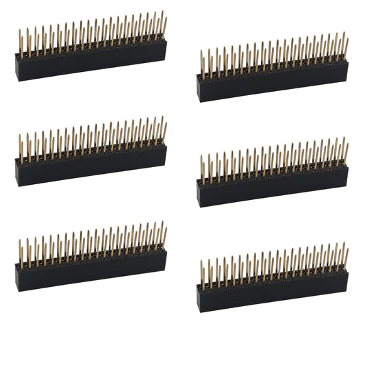 ZDE 6PCS 2x20 40 Pin Stacking Female Header 2.54mm Pitch Dual Row Extra Tall Headers Connector for Raspberry Pi Arduino PCB Breadboard