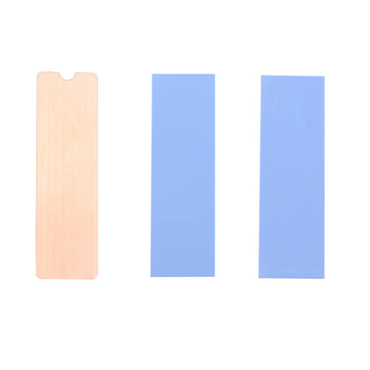 ZDE M.2 Heatsink Copper M2 PCIe NVMe Laptop Copper Heatsinks with 2PCS 70x20x0.5/1mm Silicone Thermal Pads for Raspberry Pi NGFF PCIE SATA M.2 2280 SSD Portable Enclosure Desktop PC Laptop