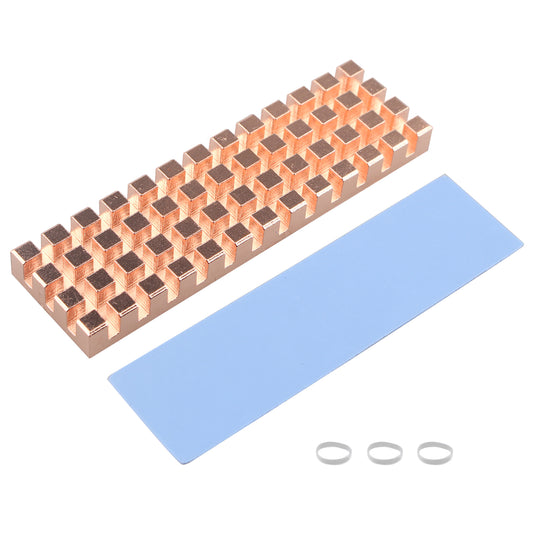 ZDE M.2 SSD Heatsink 70x20x6mm Copper Heatsink with Silicone Thermal Pads for PC Laptop Raspberry Pi M.2 2280 SSD NVMe PS5 Cooling