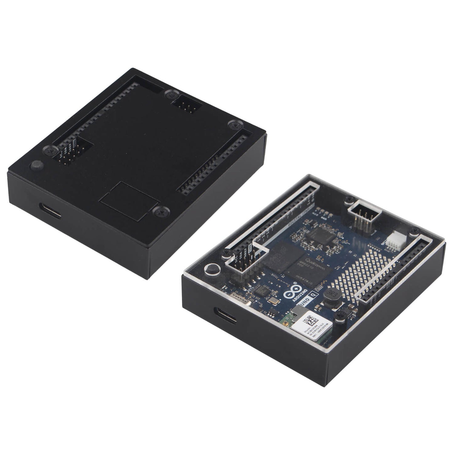 ZDE ZC101 Case for Arduino UNO Q Aluminum Alloy Protective Enclosure with Transparent Acrylic and Aluminum Top Lid